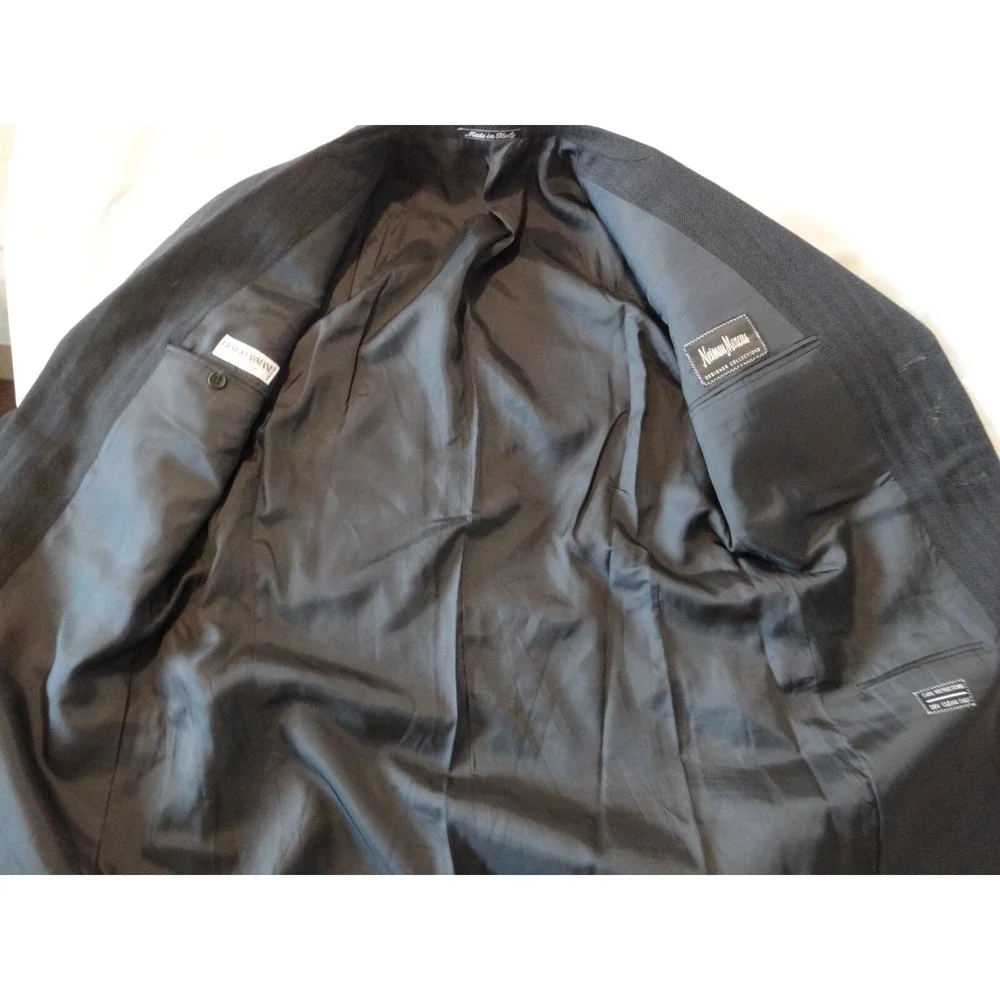 GIORGIO ARMANI Le Collezioni Made Italy Wool‎ Slate Gray JACKET Herringbone 40R